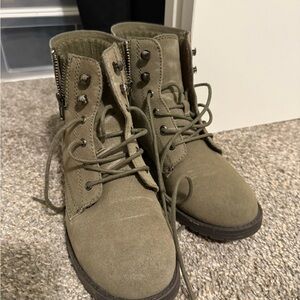 No. 6 Olive Combat & Moto Boots